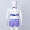 Hansber Kids Girls 2 Piece Halter Swimsuit Crop Tank Tops with Booty Shorts Sets Floral Printed Bathing Suit Beachwear Purple 8 view 4