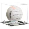 Better Display Cases Acrylic Volleyball Display Case with Clear Case, White Risers and Mirror Base (B02/A027) view 1