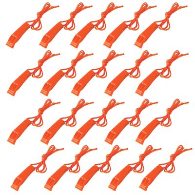 AUGSUN 20 Pcs Safety Whistle Marine Whistle Plastic Whistles with Lanyard for Emergency