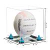 Better Display Cases Acrylic Volleyball Display Case with Clear Case, Light Blue Risers and Mirror Base (B02/A027) view 2