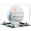 Better Display Cases Acrylic Volleyball Display Case with Clear Case, Silver Risers and Mirror Base (B02/A027) view 1