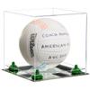 Better Display Cases Acrylic Volleyball Display Case with Clear Case, Green Risers and Mirror Base (B02/A027) view 1