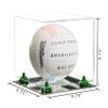 Better Display Cases Acrylic Volleyball Display Case with Clear Case, Green Risers and Mirror Base (B02/A027) view 2