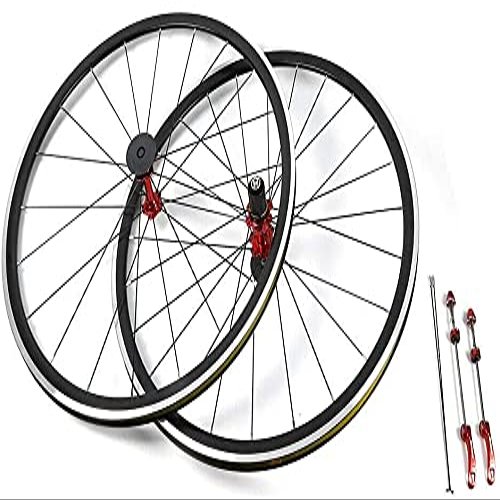 700c Bicycle Wheel Road Bike Wheelset, Aluminum Alloy Bicycle Bike Wheel Set for 7/8/9/10/11 Speed Freewheel Set Brake Support C/V