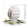 Better Display Cases Acrylic Volleyball Display Case with Clear Case, Yellow Risers and Mirror Base (B02/A027) view 2