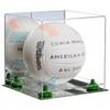 Better Display Cases Acrylic Volleyball Display Case with Mirror Case, Green Risers and Mirror Base (B02/A027) view 1