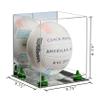 Better Display Cases Acrylic Volleyball Display Case with Mirror Case, Green Risers and Mirror Base (B02/A027) view 2