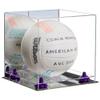 Better Display Cases Acrylic Volleyball Display Case with Mirror Case, Purple Risers and Mirror Base (B02/A027) view 1