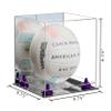 Better Display Cases Acrylic Volleyball Display Case with Mirror Case, Purple Risers and Mirror Base (B02/A027) view 2