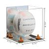 Better Display Cases Acrylic Volleyball Display Case with Mirror Case, Orange Risers and Mirror Base (B02/A027) view 2