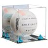 Better Display Cases Acrylic Volleyball Display Case with Mirror Case, Light Blue Risers and Mirror Base (B02/A027) view 1