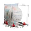Better Display Cases Acrylic Volleyball Display Case with Mirror Case, Red Risers and Mirror Base (B02/A027) view 2