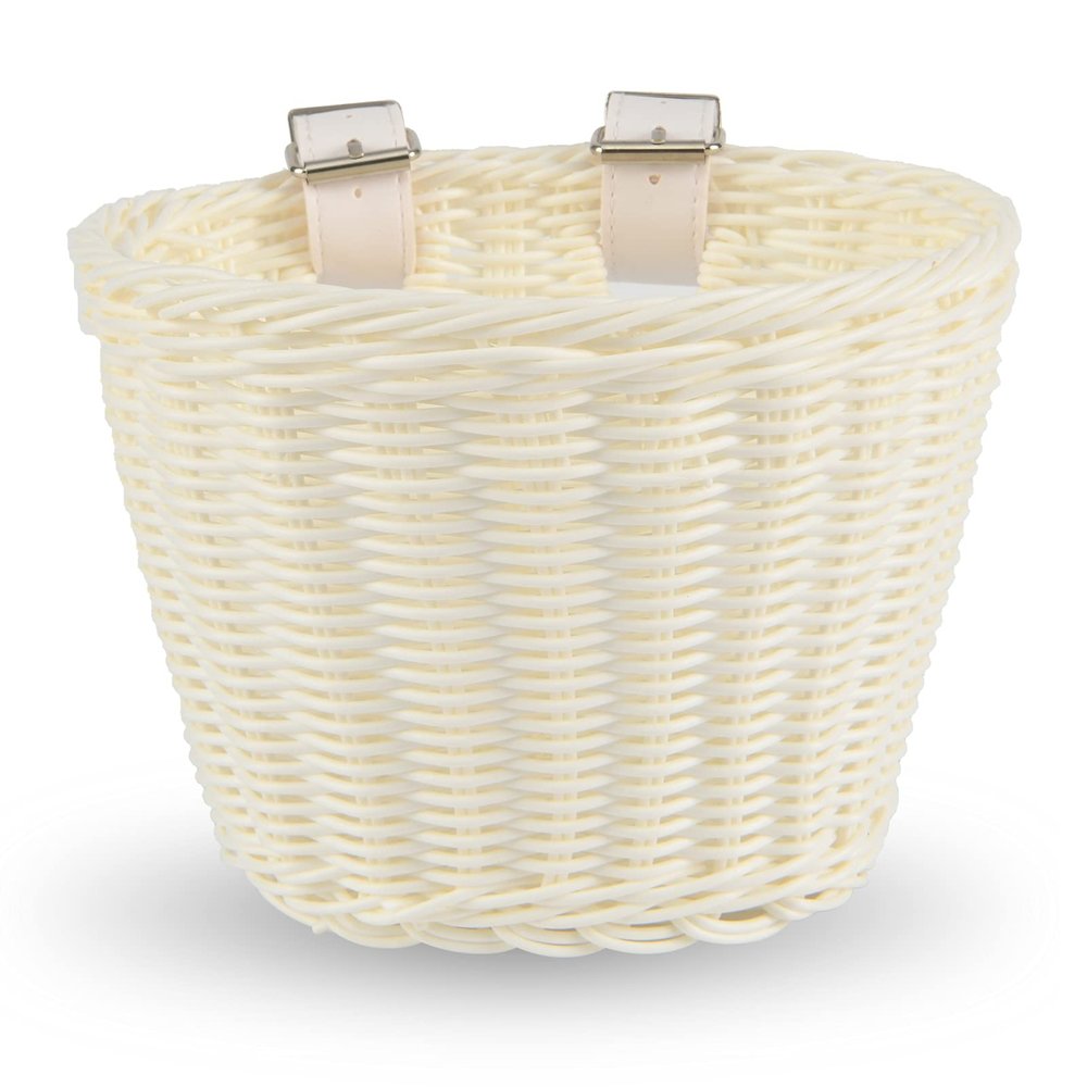 EIRONA Kids Bike Handlebar Basket White Storage Basket for Bicycle, Scooter & Tricycle