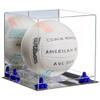Better Display Cases Acrylic Volleyball Display Case with Mirror Case, Navy Blue Risers and Mirror Base (B02/A027) view 1