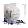 Better Display Cases Acrylic Volleyball Display Case with Mirror Case, Navy Blue Risers and Mirror Base (B02/A027) view 2