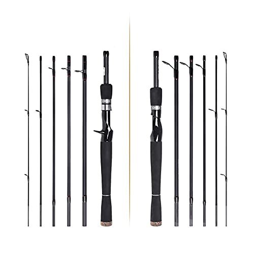 2.7M2.4M 2.1M Lure Fishing Rod, Ultra-Lightweight 6-Section Fishing Rod Carbon Rod, Bait Fishing Rod, bass Fishing, Trout Fishing Tackle Pesca ZYHYD (Color : Casting Rod, Size : 2.7m)