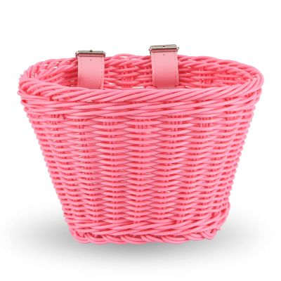 EIRONA Kids Bike Handlebar Basket  Bicycle & Scooter Storage Basket with DIY Decals, Pink