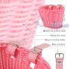 EIRONA Kids Bike Handlebar Basket  Bicycle & Scooter Storage Basket with DIY Decals, Pink view 3
