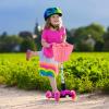 EIRONA Kids Bike Handlebar Basket  Bicycle & Scooter Storage Basket with DIY Decals, Pink view 4