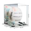 Better Display Cases Acrylic Volleyball Display Case with Mirror Case, Silver Risers and Mirror Base (B02/A027) view 2