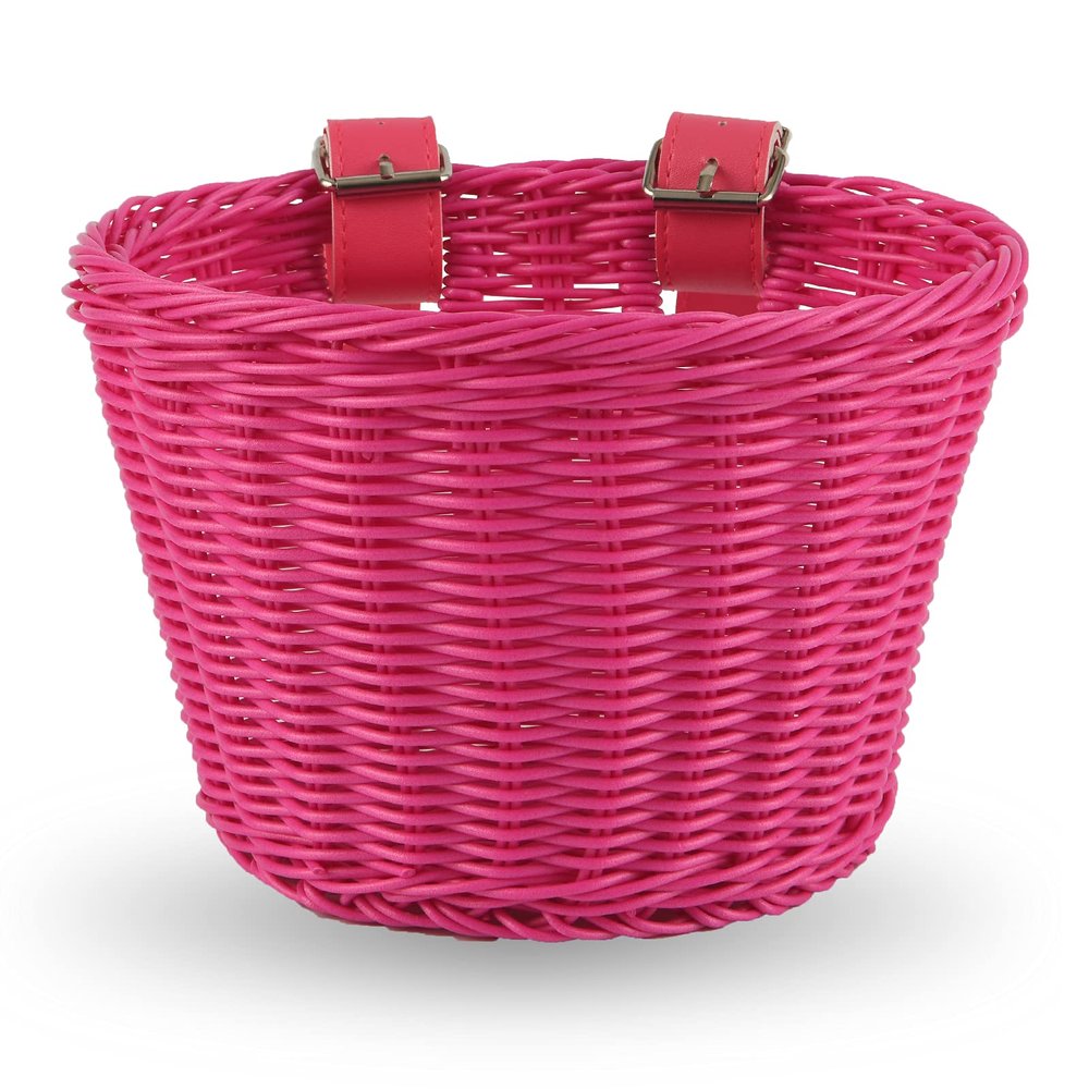 EIRONA Kids Bike Handlebar Basket Storage Basket for Bicycle, Balance Bike, Scooter & Tricycle, Rose