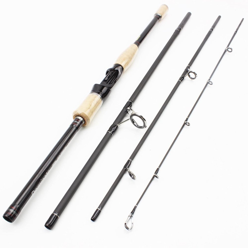 2.1M4 Section Lure Rod, Portable Fishing Rod Carbon Fiber M Power, Spinning Drawing Casting Lure Rod, Trout Lure Fishing Trip Sea Boat Fishing Pescar ZYHYD (Color : Spinning Rod, Size : 2.1m)
