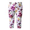 Aislor Kids Girls High Waisted Print Cropped Capri Leggings Stretch Tights Ankle Length Slim Trousers Legging White 5-6 view 1