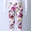 Aislor Kids Girls High Waisted Print Cropped Capri Leggings Stretch Tights Ankle Length Slim Trousers Legging White 5-6 view 3