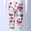 Aislor Kids Girls High Waisted Print Cropped Capri Leggings Stretch Tights Ankle Length Slim Trousers Legging White 5-6 view 4