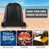 KUUQA 40pc Black Drawstring Backpacks - Gym, School, Travel - 40cm*34cm/15.7'x13.4' - Polyester & Faux Leather - Modern Design - Drawstring Closure - Unisex - Black view 4