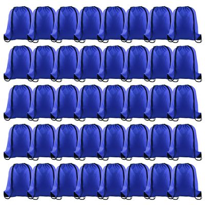 KUUQA 40Pcs Blue Drawstring Backpack Bags Sack Drawstring Bags Bulk String Backpack Storage Bags for Sport Gym Traveling