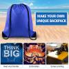 KUUQA 40Pcs Blue Drawstring Backpack Bags Sack Drawstring Bags Bulk String Backpack Storage Bags for Sport Gym Traveling view 3
