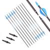 500 Spine Arrow 28.5 Inch Arrow Target Practice Arrow Hunting Arrow Carbon Arrows Compound Bow Recurve Bow Adult Youth Archery Indoor Outdoor Shooting Field Tip 12pc view 1