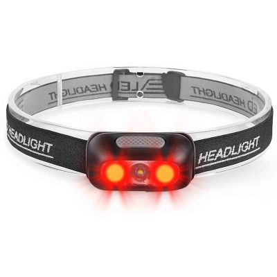 Geekhigh 500 Lumen Rechargeable Headlamp, 5 Modes with Red Light Head Lamp, IP54 Water-Resistant Adjustable Strap Head Light for Adult Running, Camping, Cycling