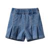 Mud Kingdom Toddler Girls Fashion Denim Shorts Elastic Waist Wide Leg Opening Blue 4T view 1