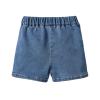 Mud Kingdom Toddler Girls Fashion Denim Shorts Elastic Waist Wide Leg Opening Blue 4T view 2