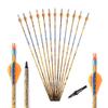 500 Spine Arrow 24 Inch Arrow Target Practice Arrow Hunting Arrow Carbon Arrows Compound Bow Recurve Bow Adult Youth Archery Indoor Outdoor Shooting Field Tip 12pc Camo view 1