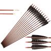 500 Spine Arrow 24 Inch Arrow Target Practice Arrow Hunting Arrow Carbon Arrows Compound Bow Recurve Bow Adult Youth Archery Indoor Outdoor Shooting Bullet Tip 12pc Wooden Wood-Like view 1