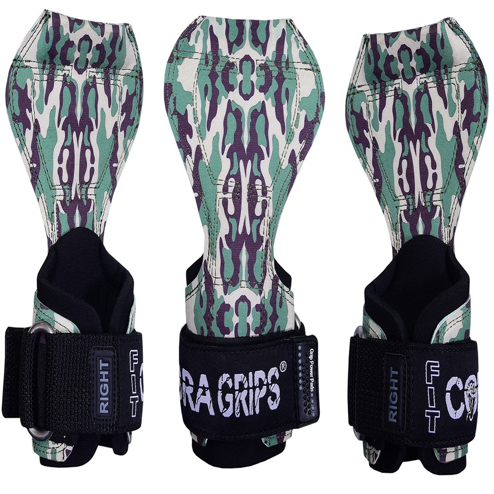 Cobra Grips PRO Weight Lifting Gloves Heavy Duty Straps Alternative Power Lifting Hooks Best for Deadlifts Adjustable Neoprene Padded Wrist Support Bodybuilding (PRO DitGreen)