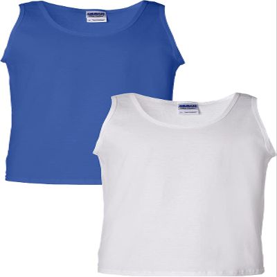 Gildan 6.1 oz Cotton Tank Top G220 Royal/White