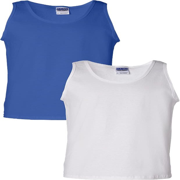 Gildan 6.1 oz Cotton Tank Top G220 Royal/White