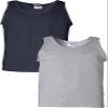 Gildan Mens Ultra Cotton Tank Top Navy/Sport Grey view 1