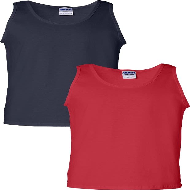 Gildan 6.1 oz Cotton Tank Top G220 Navy/Red