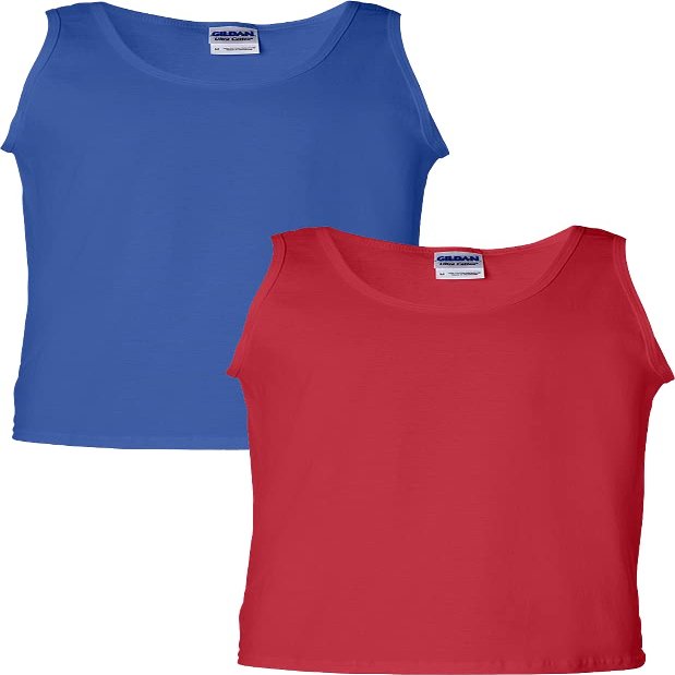 Gildan 6.1 oz Cotton Tank Top G220 Royal/Red