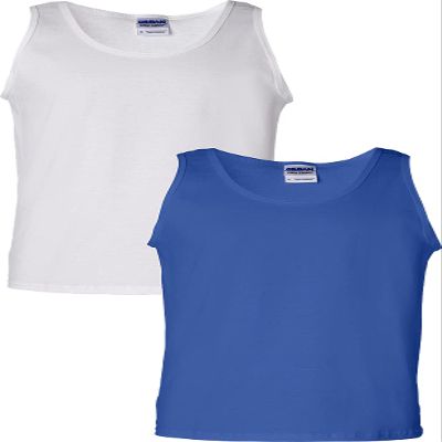 Gildan 6.1 oz Cotton Tank Top G220 White/Royal