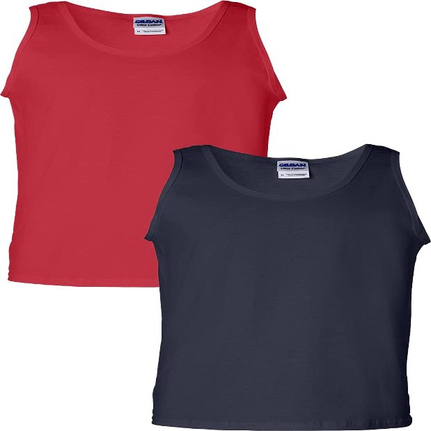 Gildan 6.1 oz Cotton Tank Top G220 Red/Navy