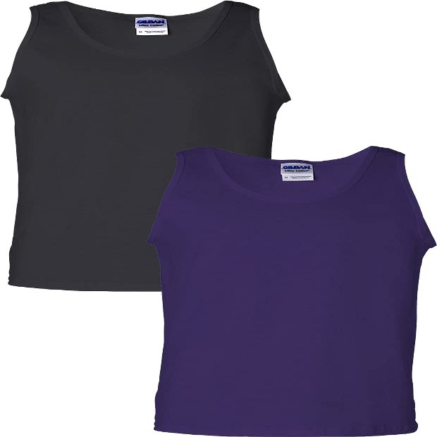 Gildan Mens Ultra Cotton Tank Top Black/Purple