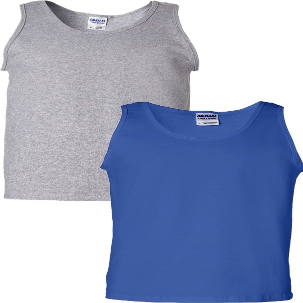 Gildan 6.1 oz Cotton Tank Top G220 Sport Grey/Royal