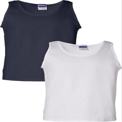 Gildan 6.1 oz Cotton Tank Top G220 Navy/White
