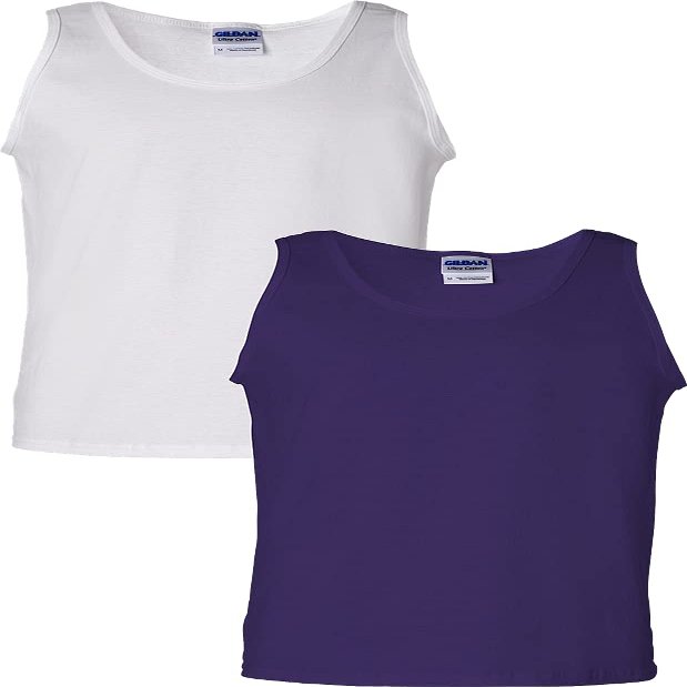 Gildan 6.1 oz Cotton Tank Top G220 White/Purple